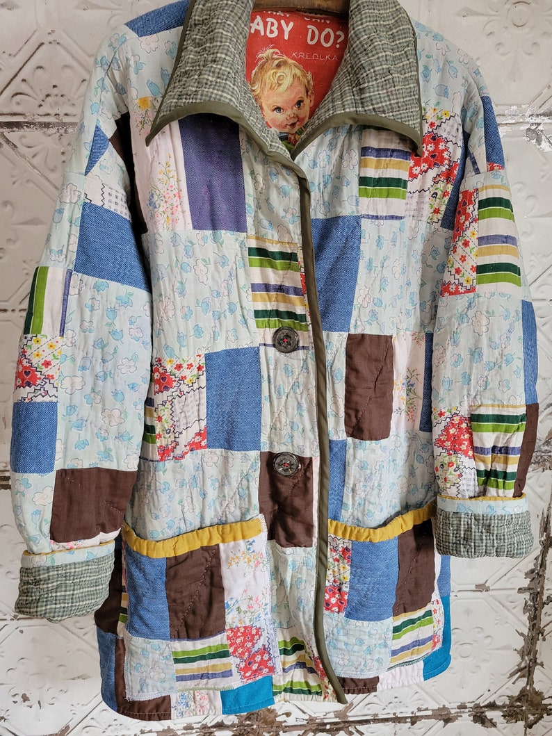 Kreolka Antique Quilt Chore Coat Vintage Quilt Jacket Etsy