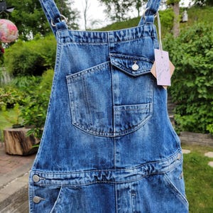 Upcycled Denim Overall Skirt: Distressed Frayed Jean Dress, ZARA Reworked, S-M