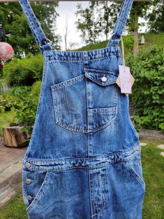 Kreolka Overall Denim Skirt, Jean Dress, Long and Fitted