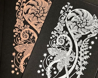 A Firework of Ferns, limited edition linoprint