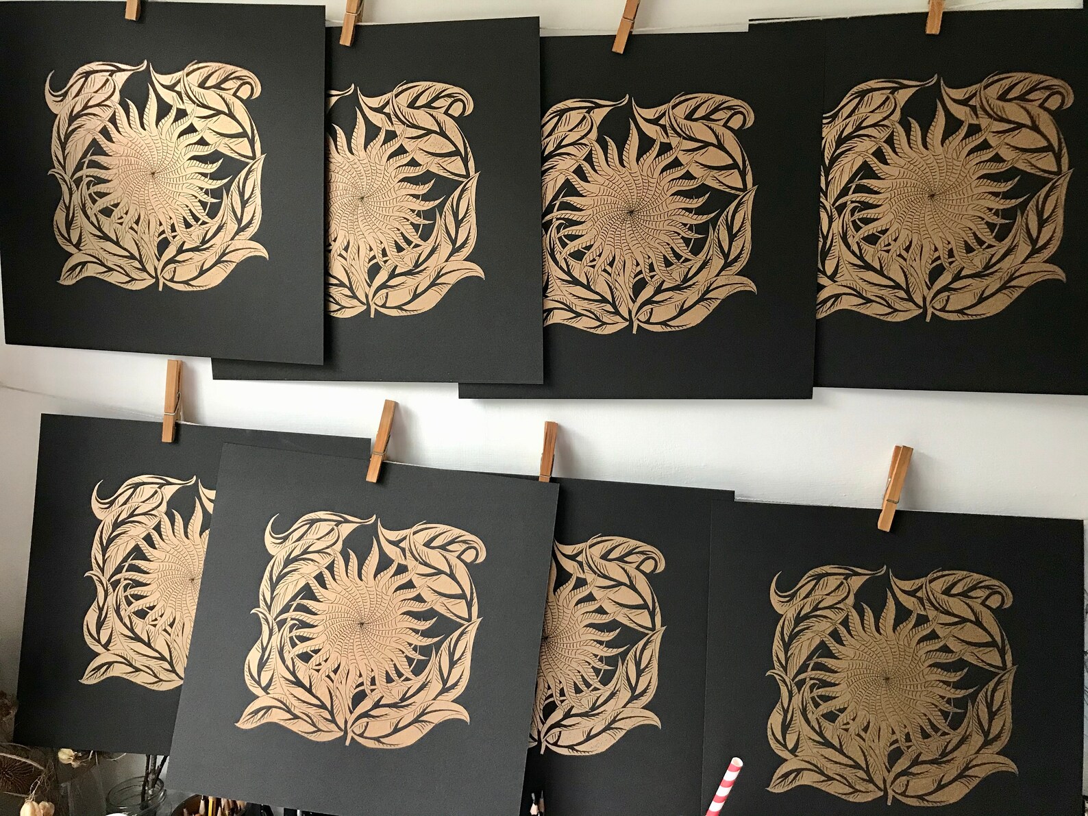 Sunflower Limited Edition Linoprint - Etsy