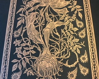 The Time of Meteors (Copper) limited edition linoprint