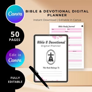 2025 Christian Digital Planner, Bible Study & Prayer Journal, Dated and Undated, Life Organizer for Faith, Devotion, Daily Planning