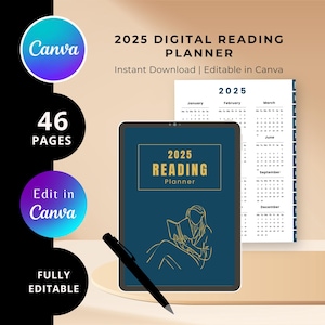 Digital Reading Journal, Digital Reading Planner, Goodnotes, Notability, Reading Tracker, Reading Log, Book Review, Classic Paper Texture