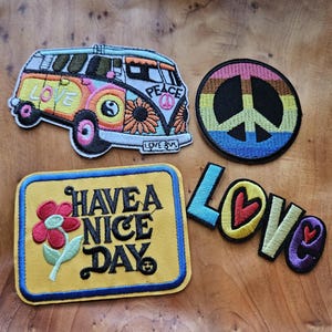 Love & Peace Embroidered Iron On Patches