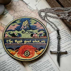 LOTR Embroidered Iron On Patch & necklace broken sword of nasil
