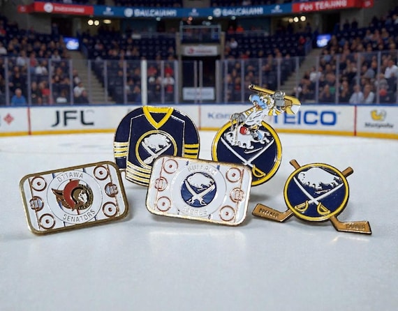 NHL vintage 90's enamel push pins | buffalo bills | ottawa senators | muppets