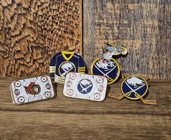 NHL vintage 90's enamel push pins | buffalo bills | ottawa senators | muppets View 2