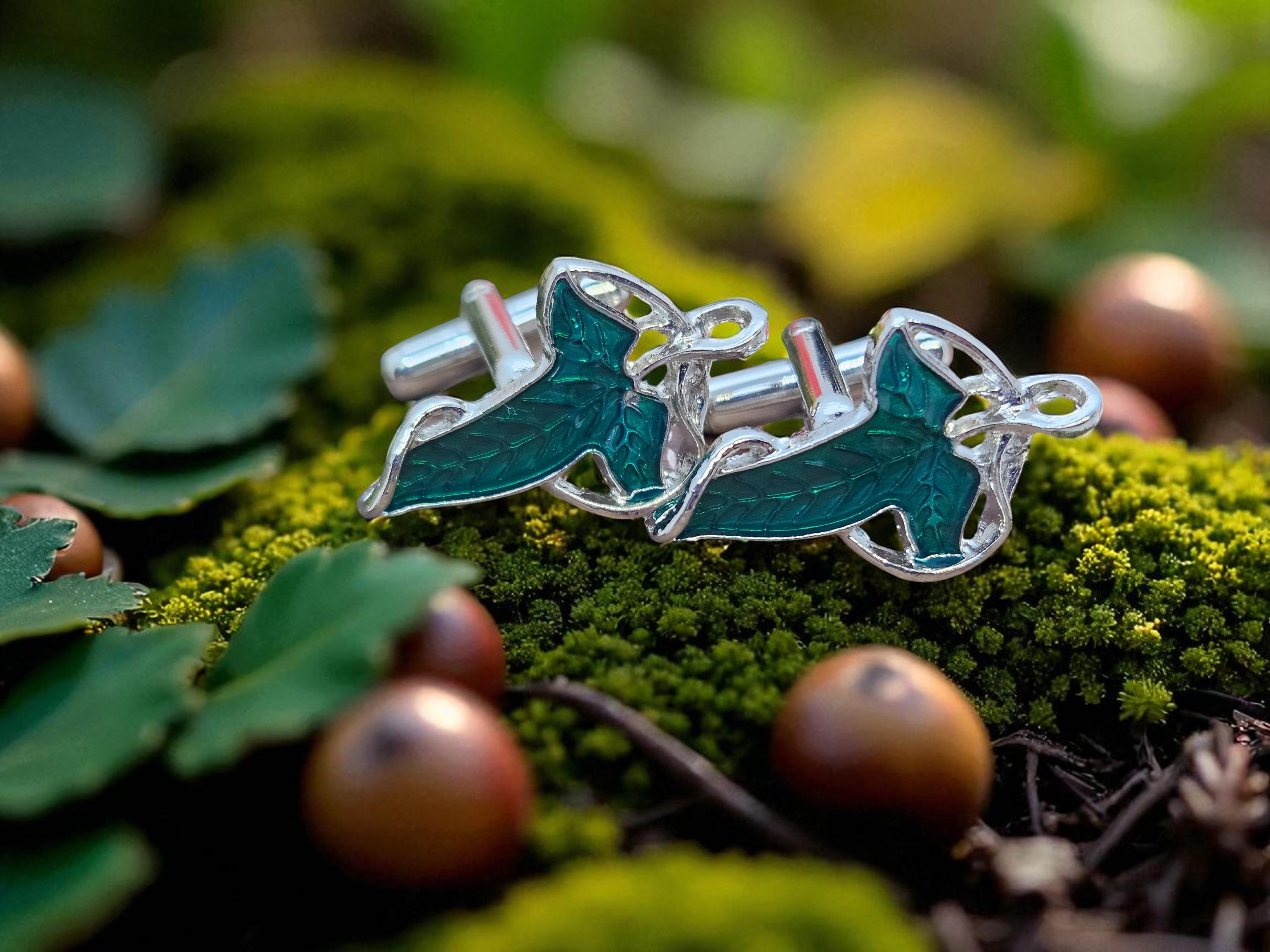 Boutons De Manchette "Arbre De Gondor" - LOTR / Seigneur Des Anneaux - Plaqué Argent, 16mm - Cadeau Fan - 2