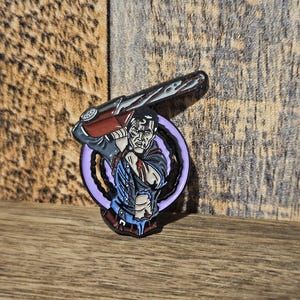 Ash vs. Evil dead, enamel push pin, Evil dead, Ash williams, chainsaw, boomstick