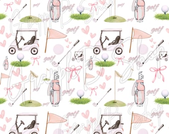 Golf Seamless Pattern, Digital Repeat Pattern for Personal or Commercial use