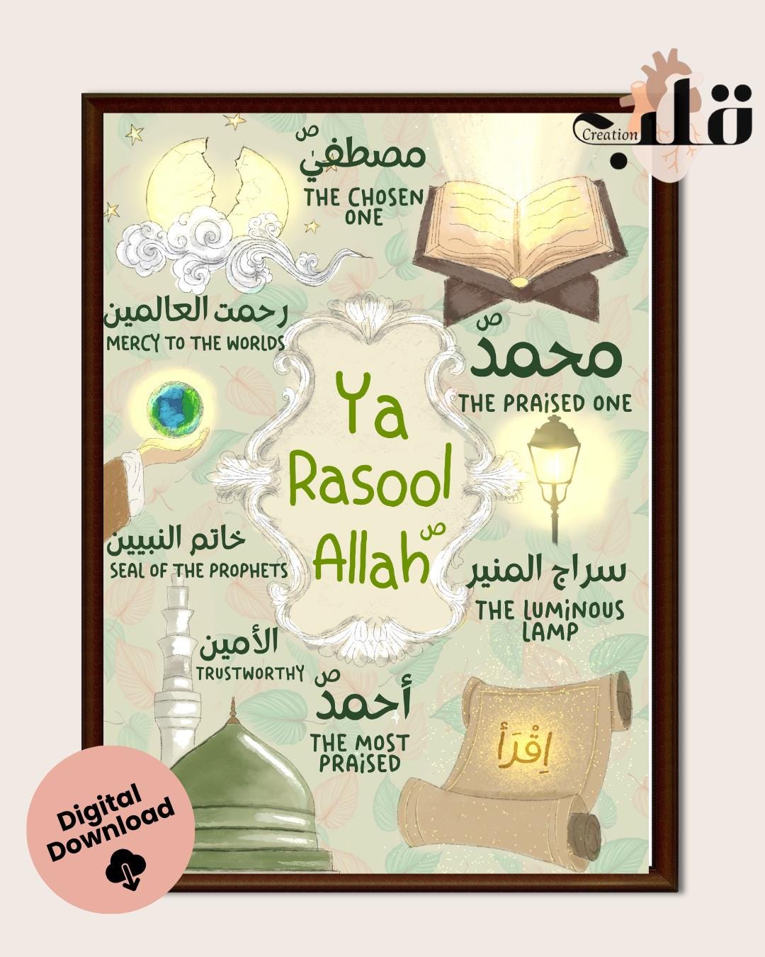 G Rasool R Ya Rasool Allah Printable | Islamic Nursery Art (digital Download) - Etsy