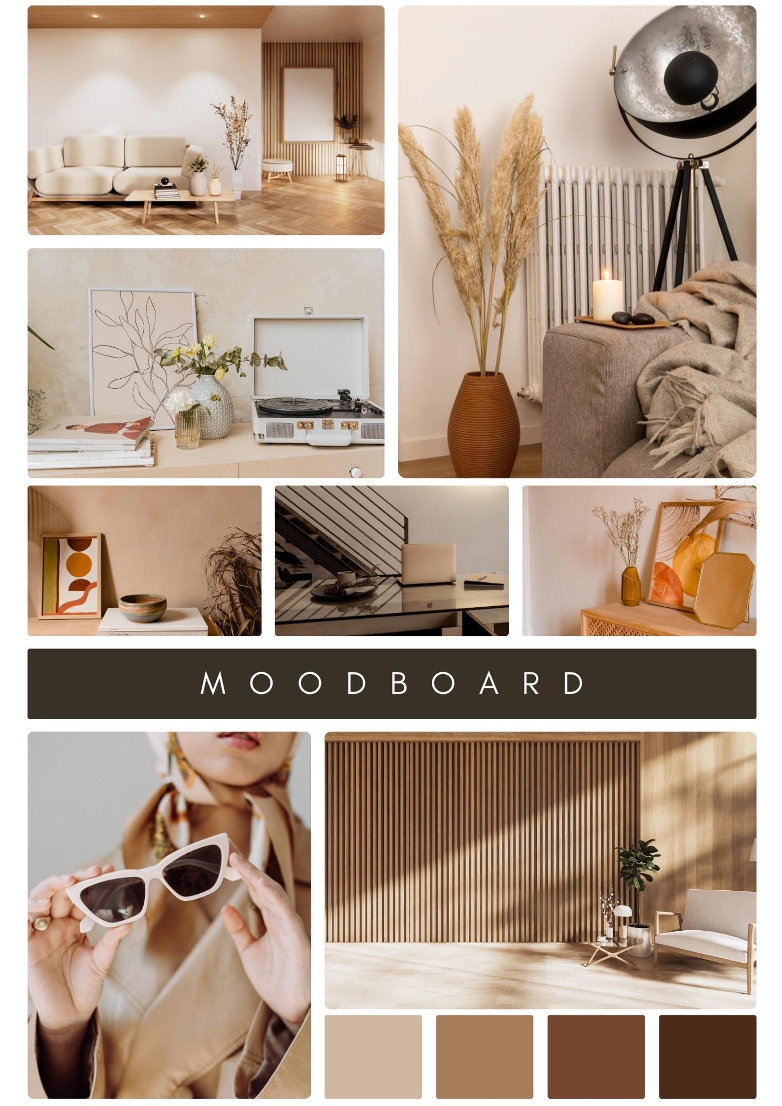 Interior Design Mood Board Templates, Modern Collage (canva Editable ...