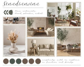 Interior Design Mood Board Template, Canva (Digital Download)