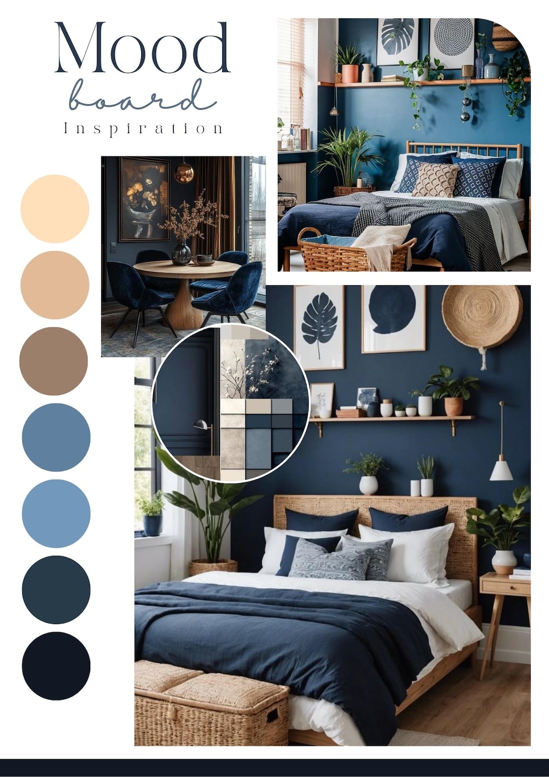 Modern Mood Board Canva Template, Interior Design (digital Download ...