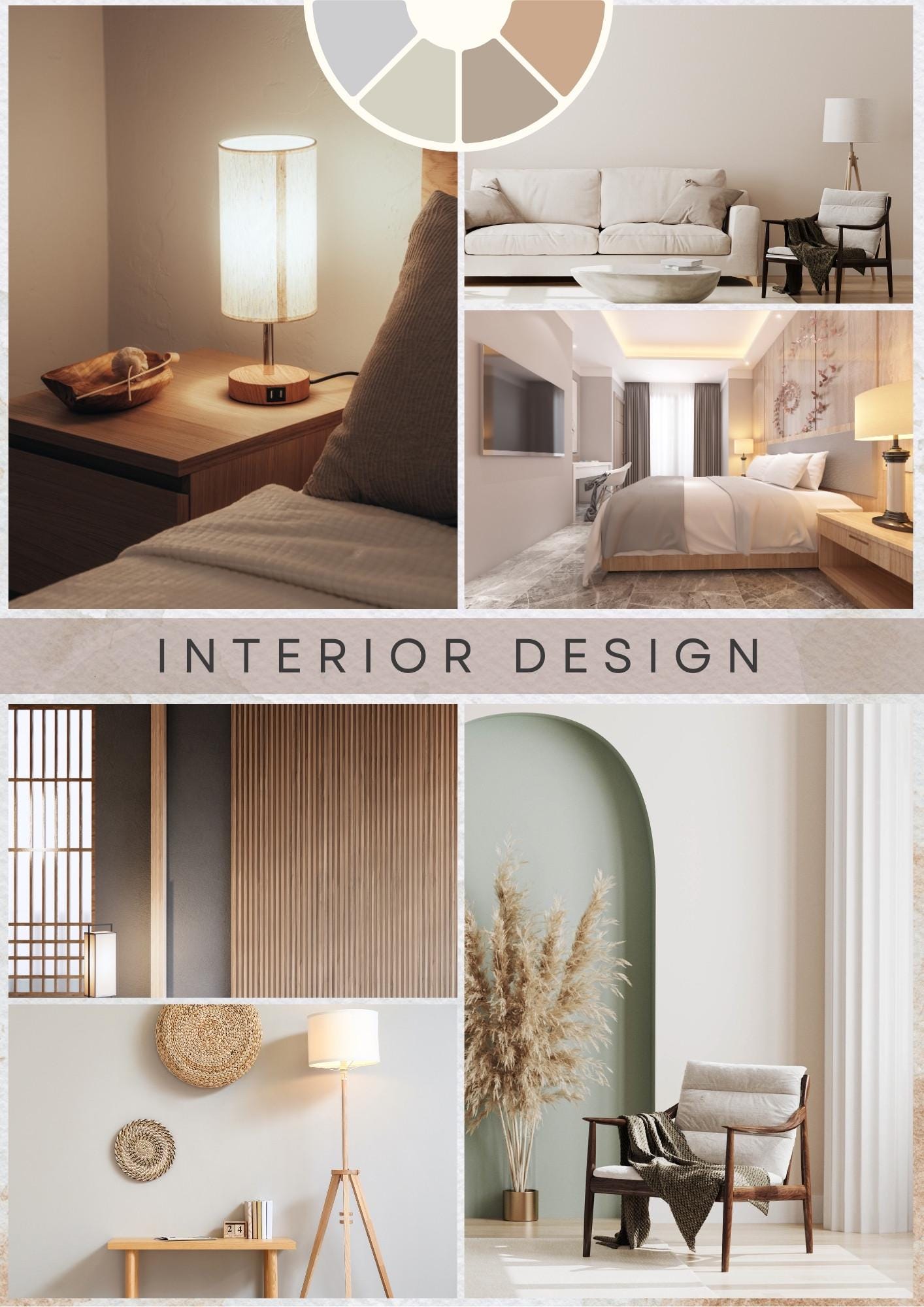 Interior Design Mood Board Templates, Modern Collage (canva Editable ...