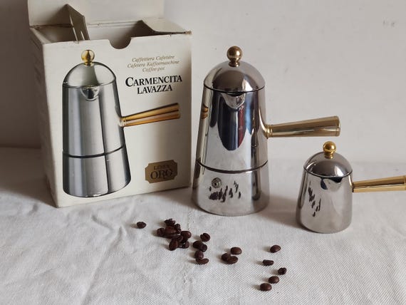 Lavazza Carmencita, Italian Stovetop Moka Pot With the Golden Arm
