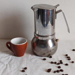 Stella, Italian designer stovetop moka pot, Italian vintage espresso maker, 1980s
