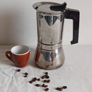 VEV Vigano, Italian stovetop moka pot, quality vintage espresso maker, 1980s