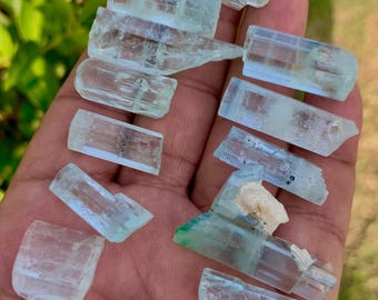 Raw Aquamarine Crystal Lot: 285 CT, 13 PCS - Jewelry Making