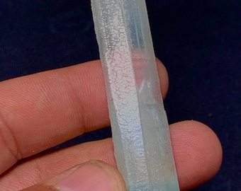 Natural Aquamarine Crystal: Raw Blue Beryl, Shigar Aquamarine (111 CT, 72x14x13MM)