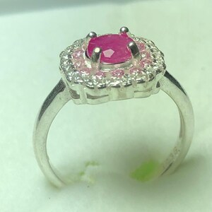 Natural Ruby Sterling Silver Ring: July Birthstone, Handmade Jewelry