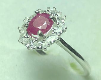 Dainty Ruby Ring: 925 Sterling Silver, Handmade Gemstone Jewelry