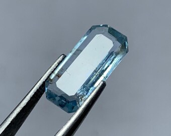 4 CT Natural Aquamarine Gemstone | Faceted Blue Loose Stone for Rings | March Birthstone