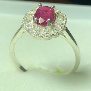 Dainty Ruby Ring: 925 Sterling Silver, Handmade Gemstone Jewelry