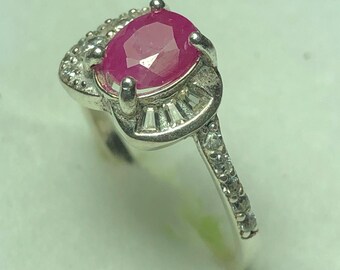 Natural Ruby Ring: Handmade Sterling Silver Engagement Jewelry, Promise Ring,