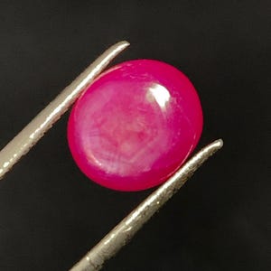 Natural Untreated Ruby Cabochon | Vivid Pink Red Gemstone (9x8x4mm)