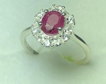 Natural Ruby Sterling Silver Ring: Handmade July Birthstone Jewelry