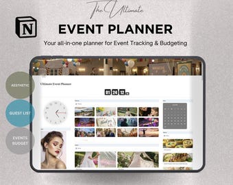 Notion Template Veranstaltungsplaner, Party-Checkliste, Event Organizer Notion, Digitale Party-Planungsvorlage, Party-Gästeliste Tracker Vorlage