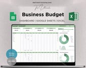 Business Budget Dashboard | Income Expense Tracker | Financial Planner Spreadsheet | Google Sheets & Excel