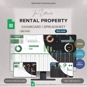 Rental Property Management Google Sheets Template: Airbnb Income & Expense Tracker (Digital Download))