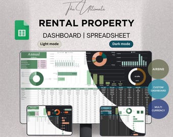 Plantilla de Hojas de Cálculo de Google para la gestión de propiedades de alquiler: Registro de ingresos y gastos de Airbnb (descarga digital)