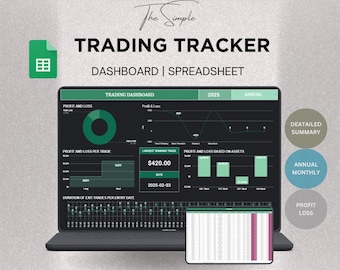 Crypto Trading Journal Google sheets | 2025 Trading Dashboard Spreadsheet | Trade Analysis Chart | Annual and Monthly Trading Report