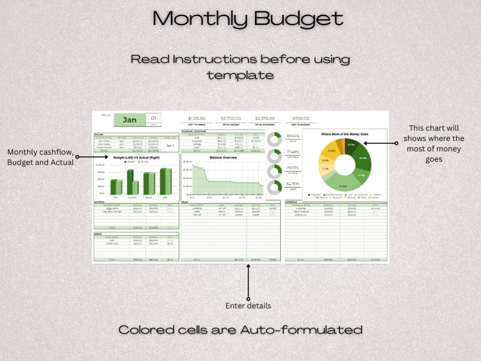Monthly Business Spreadsheet 2026 Google Sheets Savings Tracker Debt ...