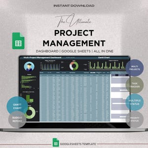 Project Management Dashboard Google sheets | Project Dashboard | Multiple Project status | Status Report | Budget Report