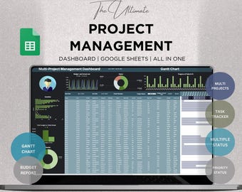 Project Management Dashboard Google sheets | Project Dashboard | Multiple Project status | Status Report | Budget Report