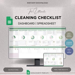2025 Cleaning Schedule Google Sheets, Cleaning Checklist Spreadsheet, Family Chore Chart, To Do List, Daily, Weekly, Monthly House Chores