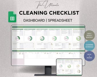 2025 Cleaning Schedule Google Sheets, Cleaning Checklist Spreadsheet, Family Chore Chart, To Do List, Daily, Weekly, Monthly House Chores