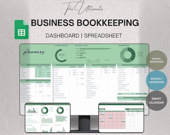 Ultimate Bookkeeping Spreadsheet Google Sheet Small Business Easy Bookkeeping Template Profit Income Expense Tracker