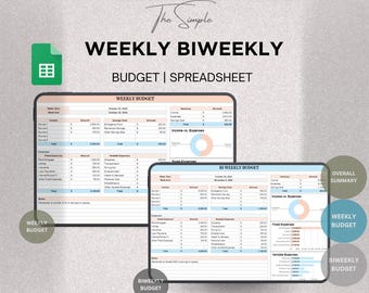 Weekly & Bi-weekly Paycheck Budget Tracker Spreadsheet | Budget by Paycheck | Weekly Budget Planner Template | Google Sheets