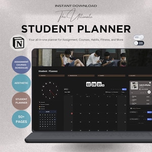 Notion Student Planner Notion Academic Planner School Notion Life Planner Notion All In One Notion Template College Notion Dashboard