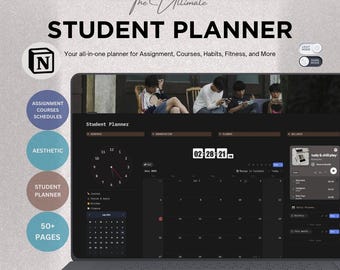 Notion Student Planner Notion Academic Planner School Notion Life Planner Notion All In One Notion Template College Notion Dashboard