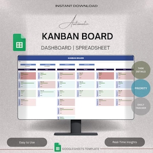 Kanban Board Spreadsheet Aufgabenprioritäts-Tracker Mitarbeiter To Do-Liste Google Sheets Projektmanagement-Spreadsheet Tages-Wochenplaner