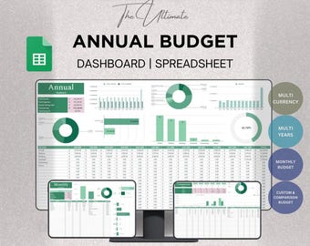 Hoja de cálculo de presupuesto anual definitivo, plantilla de presupuesto de Google Sheets, seguimiento de presupuesto mensual, planificador financiero, seguimiento de facturas, seguimiento de deudas