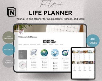 Notion Life Planner Notion Templates Notion Light Mode Notion All In One Planner Ultimate Notion Planner Notion Dashboard Notion Aesthetic