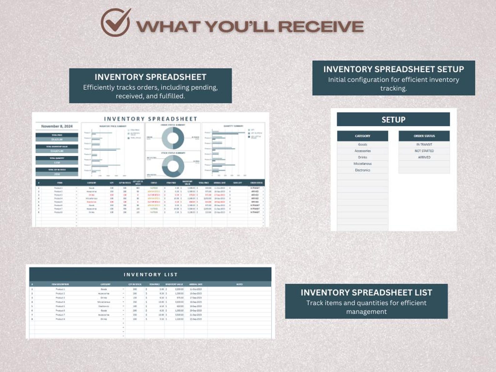 Inventory Tracker Spreadsheet Small Business Inventory Template Google ...